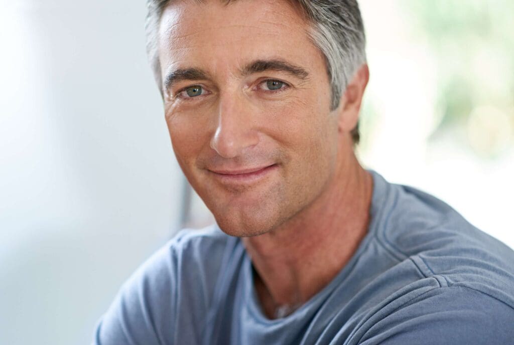 Attractive middle aged man smiling